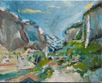 Landschaft im Winter (Lauterbrunnental mit Mürren)